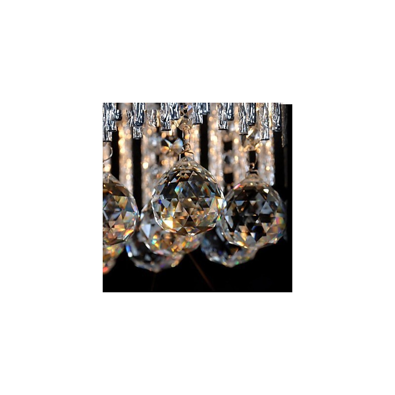 Lampadario in cristallo e metallo per cameretta 6 luci E12/E14 regolabile 30 x 50 cm