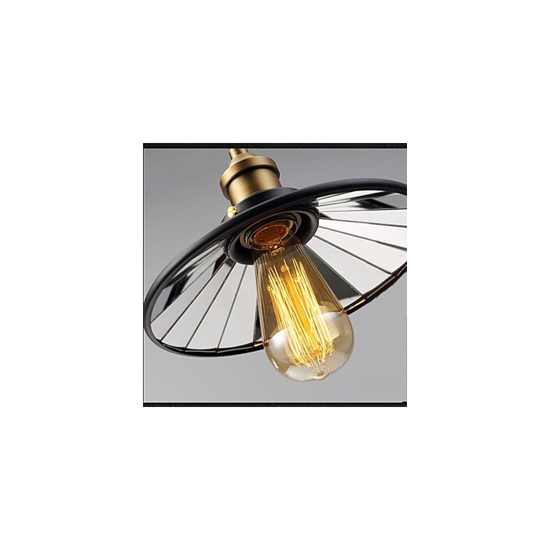 Lampada a sospensione vintage Pully 3 Island Foyer in metallo con paralume interno in vetro