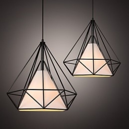 Lampada a sospensione industriale vintage in ferro battuto a gabbia a lanterna