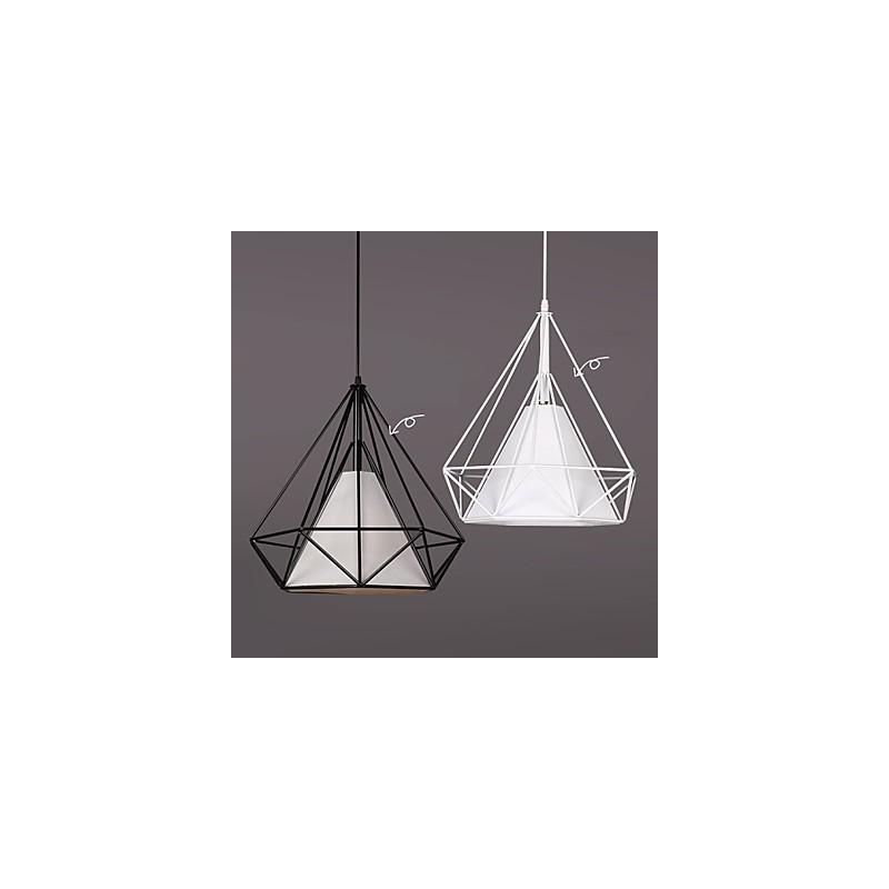 Lampada a sospensione industriale vintage in ferro battuto a gabbia a lanterna