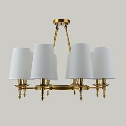 Lampada a sospensione moderna contemporanea a 8 luci, paralume bianco, E12/E14