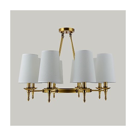 Lampada a sospensione moderna contemporanea a 8 luci, paralume bianco, E12/E14