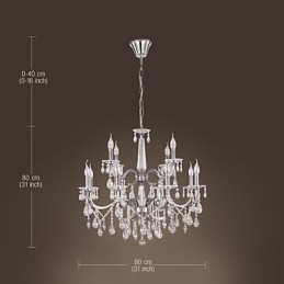Lampadario in cristallo moderno a 2 livelli per soggiorno, 12 luci