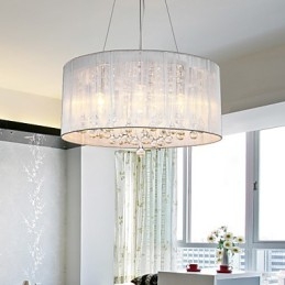 Lampadario a sospensione moderno a tamburo 4 luci