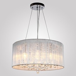 Lampadario a sospensione moderno a tamburo 4 luci
