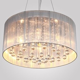 Lampadario a sospensione moderno a tamburo 4 luci