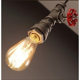 Lampada a sospensione retrò industriale in metallo multicolore con 3 luci