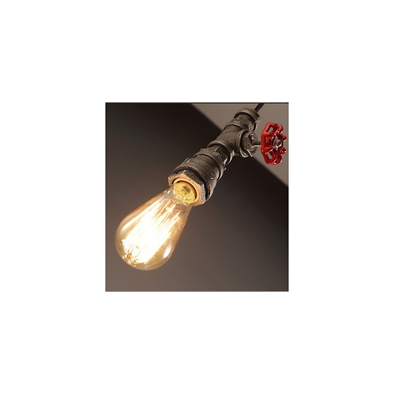 Lampada a sospensione retrò industriale in metallo multicolore con 3 luci