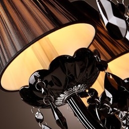 Lampadario moderno in cristallo nero 8 luci