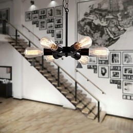 Lampadario a sospensione retrò Edison oro in metallo 8 lampadine E26/E27
