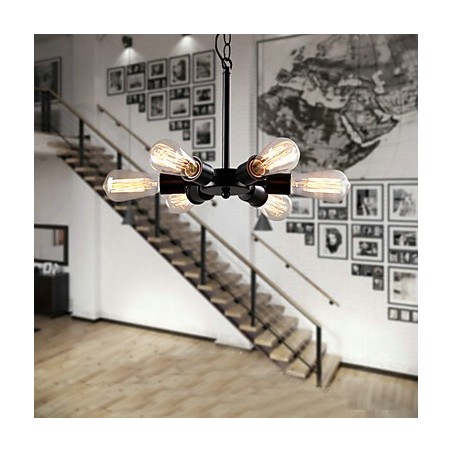 Lampadario a sospensione retrò Edison oro in metallo 8 lampadine E26/E27