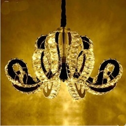 Lampada a sospensione in cristallo Tophams LED integrato argento 3 luci
