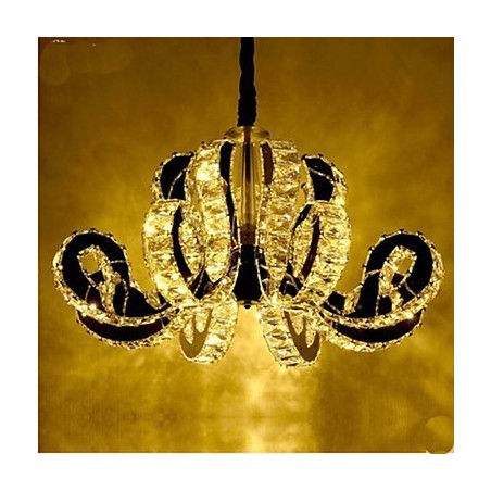 Lampada a sospensione in cristallo Tophams LED integrato argento 3 luci