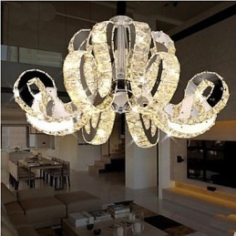 Lampada a sospensione in cristallo Tophams LED integrato argento 3 luci