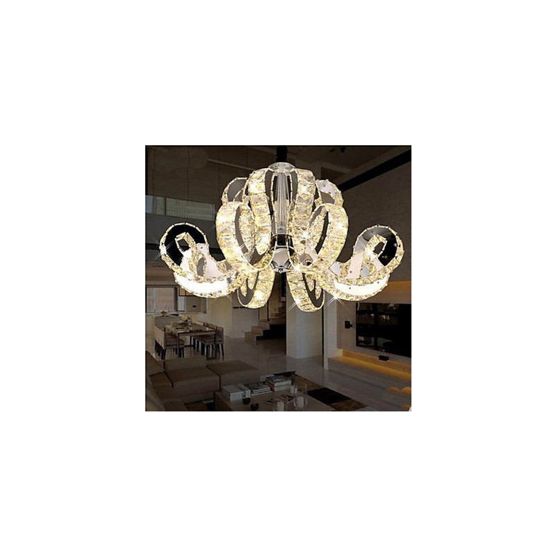Lampada a sospensione in cristallo Tophams LED integrato argento 3 luci