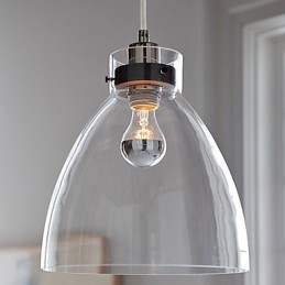 Lampada a sospensione moderna 1 luce in vetro trasparente E26/E27