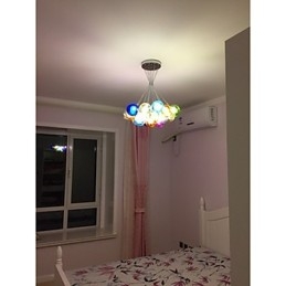 Lampada a sospensione globo in vetro multicolore con 19 luci