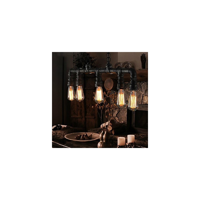 Lampada a sospensione lanterna mini in metallo nera stile classico retrò country