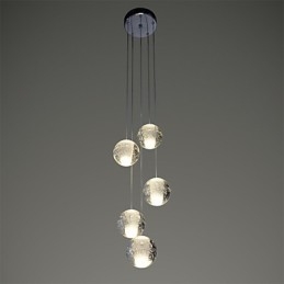 Lampada a sospensione moderna in cristallo cromato G4 per scale