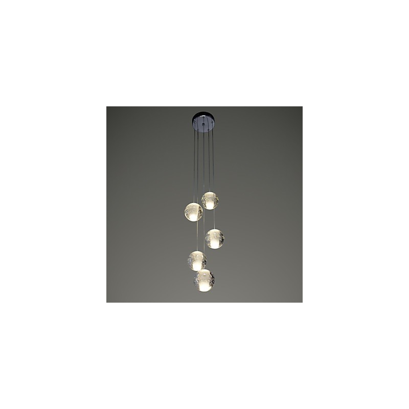 Lampada a sospensione moderna in cristallo cromato G4 per scale