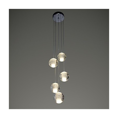 Lampada a sospensione moderna in cristallo cromato G4 per scale