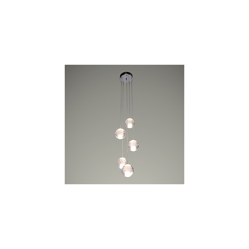 Lampada a sospensione moderna in cristallo cromato G4 per scale