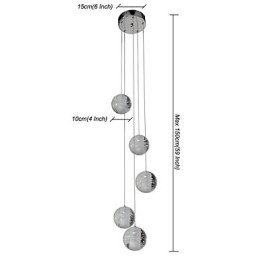 Lampada a sospensione moderna in cristallo cromato G4 per scale