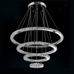 Lampada a sospensione in cristallo trasparente moderna D100CM+D80CM+D60CM+D40CM