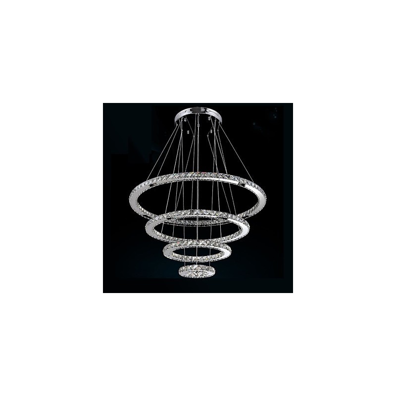 Lampada a sospensione in cristallo trasparente moderna D100CM+D80CM+D60CM+D40CM