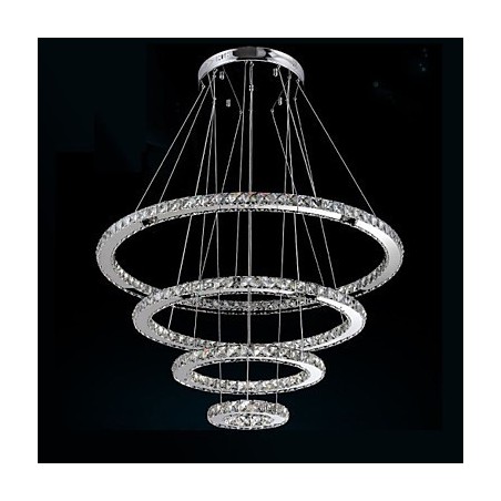 Lampada a sospensione in cristallo trasparente moderna D100CM+D80CM+D60CM+D40CM