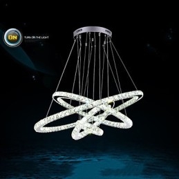 Lampada a sospensione in cristallo trasparente moderna D100CM+D80CM+D60CM+D40CM
