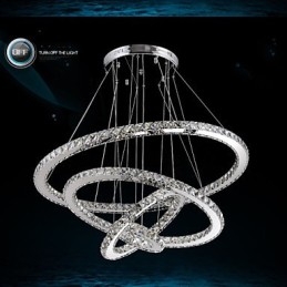 Lampada a sospensione in cristallo trasparente moderna D100CM+D80CM+D60CM+D40CM