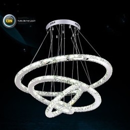 Lampada a sospensione in cristallo trasparente moderna D100CM+D80CM+D60CM+D40CM