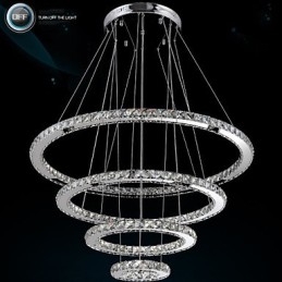 Lampada a sospensione in cristallo trasparente moderna D100CM+D80CM+D60CM+D40CM