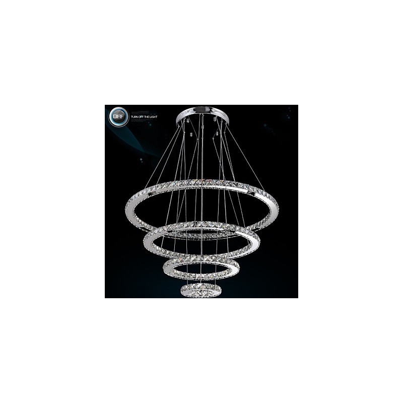 Lampada a sospensione in cristallo trasparente moderna D100CM+D80CM+D60CM+D40CM
