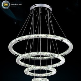 Lampada a sospensione in cristallo trasparente moderna D100CM+D80CM+D60CM+D40CM