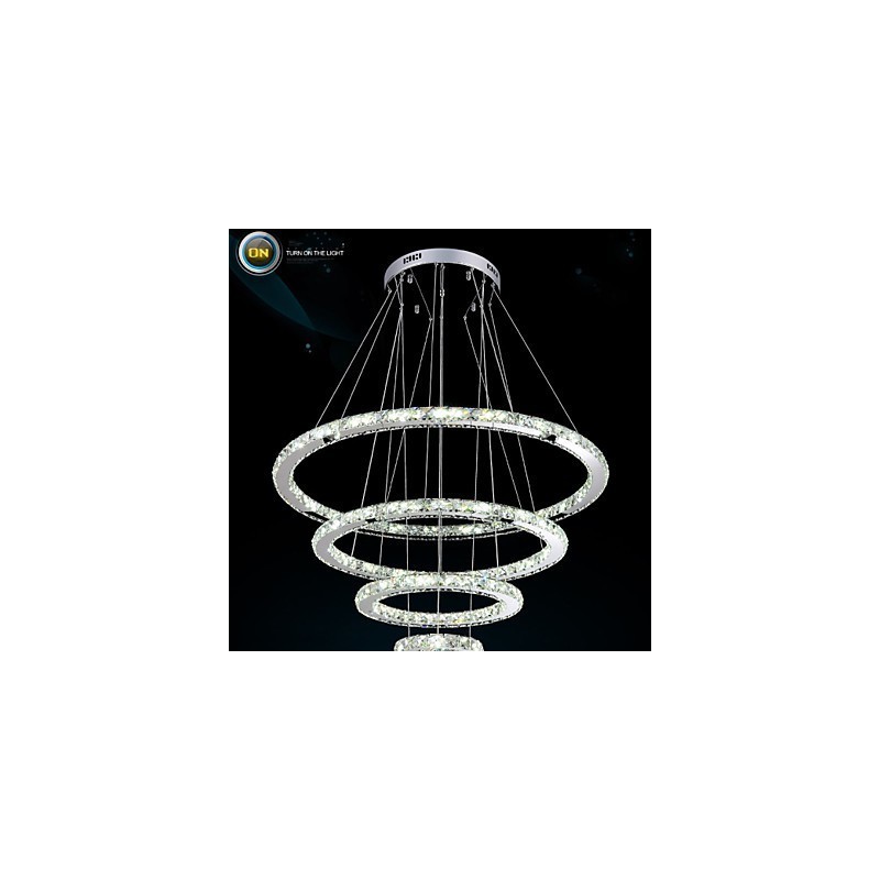 Lampada a sospensione in cristallo trasparente moderna D100CM+D80CM+D60CM+D40CM