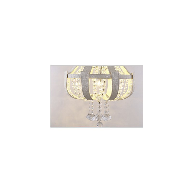 Lampadario a sospensione creativo in ferro e cristallo, stile postmoderno, colore pelle di lusso