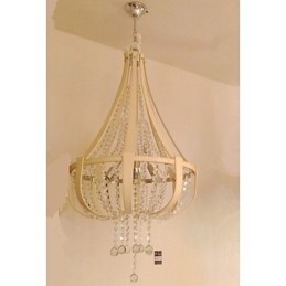 Lampadario a sospensione creativo in ferro e cristallo, stile postmoderno, colore pelle di lusso