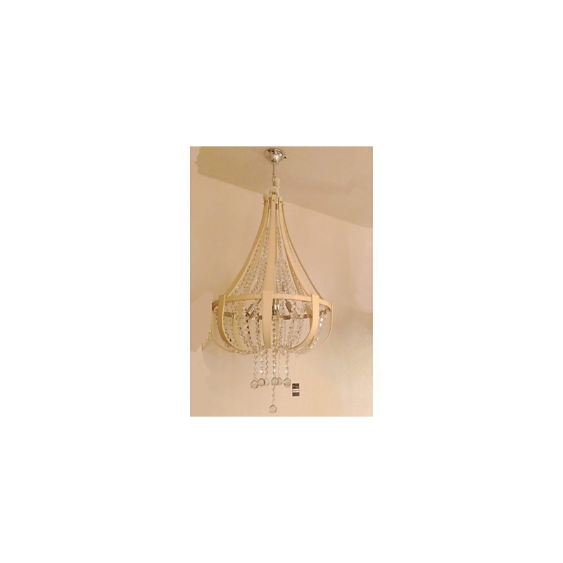 Lampadario a sospensione creativo in ferro e cristallo, stile postmoderno, colore pelle di lusso
