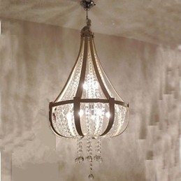 Lampadario a sospensione creativo in ferro e cristallo, stile postmoderno, colore pelle di lusso