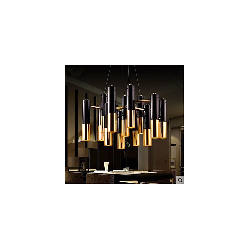 Lampada a sospensione industriale Creative Cafe Engineering Lighting nera e dorata