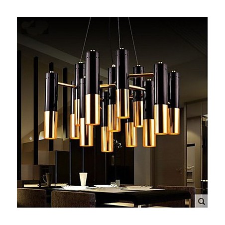 Lampada a sospensione industriale Creative Cafe Engineering Lighting nera e dorata