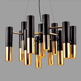 Lampada a sospensione industriale Creative Cafe Engineering Lighting nera e dorata