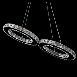 Lampada a sospensione moderna in metallo cromato e cristallo con LED integrato 20 W
