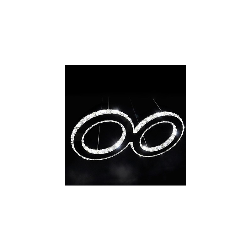 Lampada a sospensione moderna in metallo cromato e cristallo con LED integrato 20 W