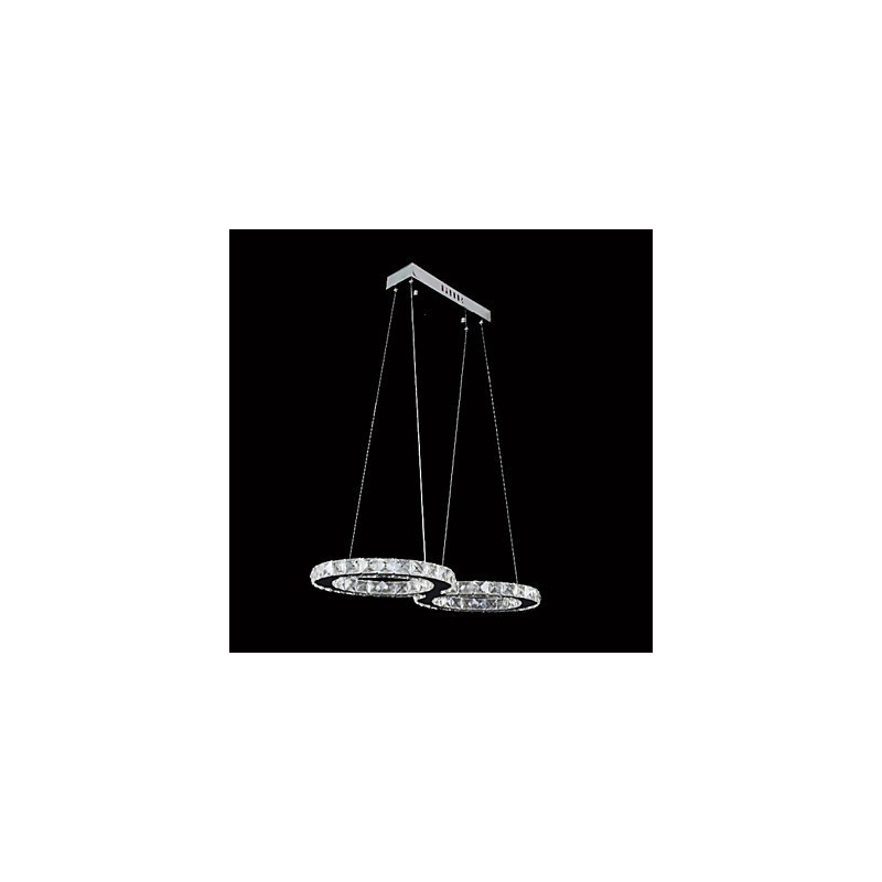 Lampada a sospensione moderna in metallo cromato e cristallo con LED integrato 20 W