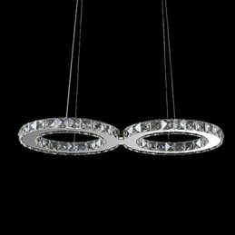 Lampada a sospensione moderna in metallo cromato e cristallo con LED integrato 20 W