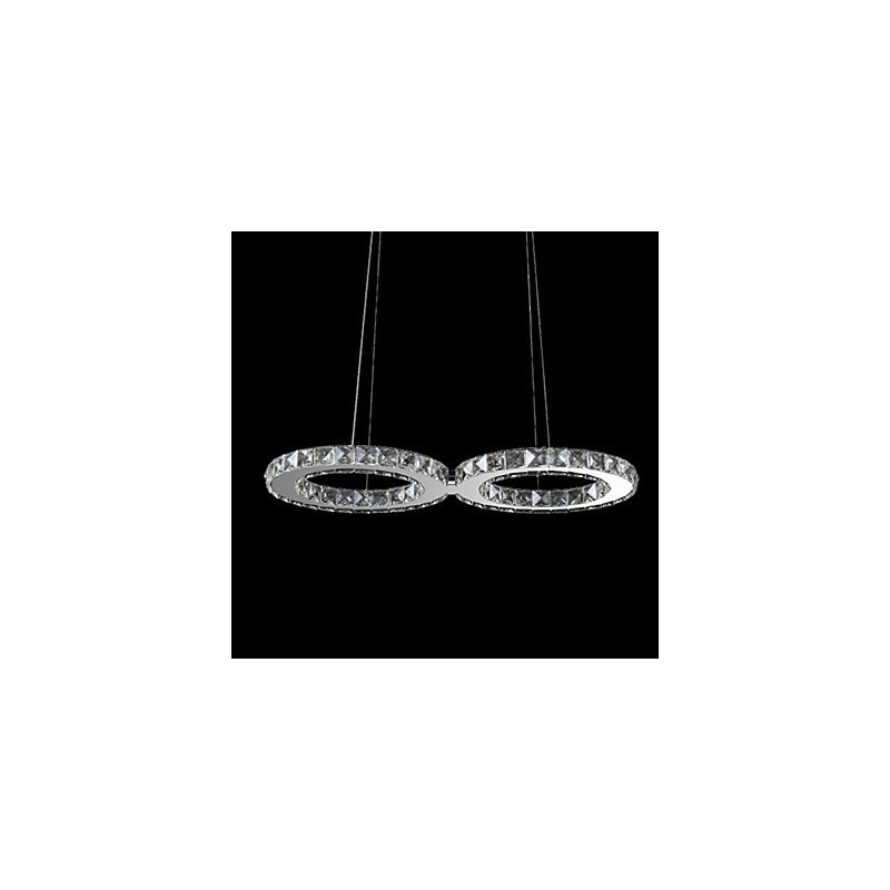 Lampada a sospensione moderna in metallo cromato e cristallo con LED integrato 20 W