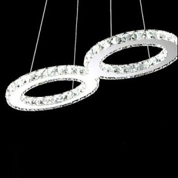Lampada a sospensione moderna in metallo cromato e cristallo con LED integrato 20 W